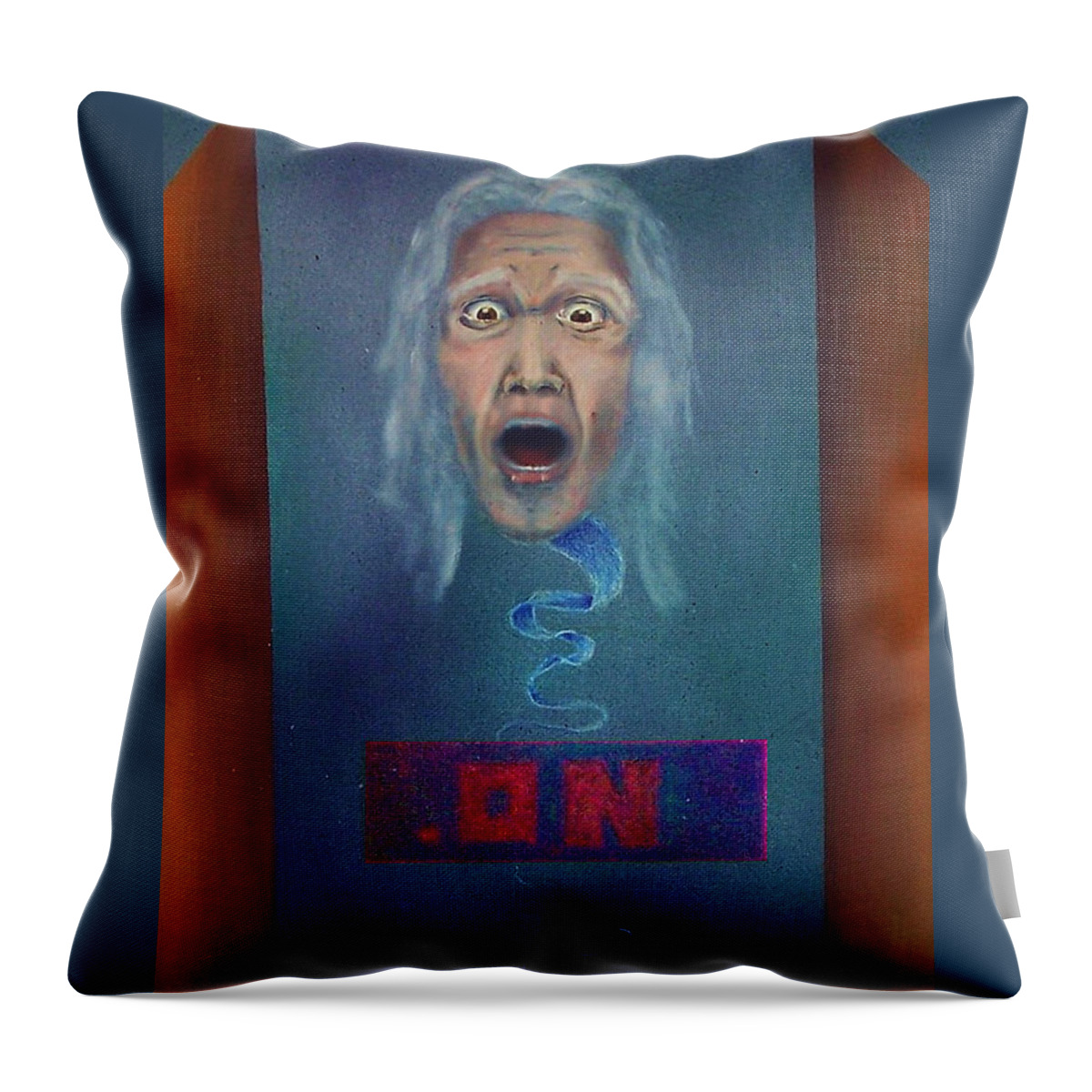 Old Man Throw Pillow featuring the painting NO Entry into Heaven by Albert Puskaric