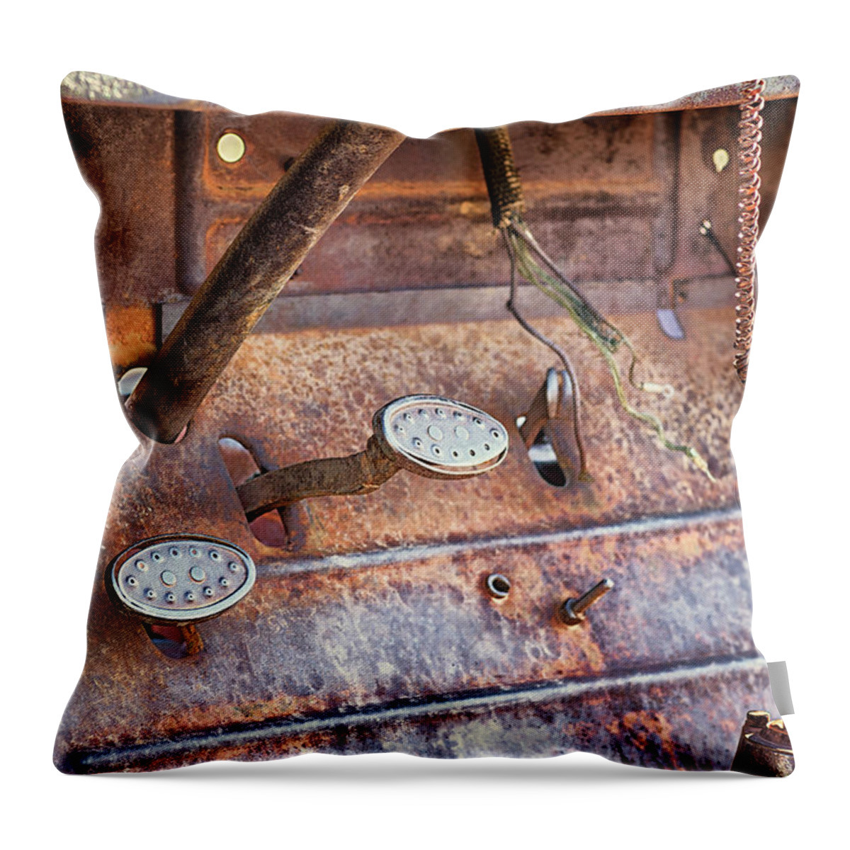 Car Throw Pillow featuring the photograph No Foot On The Pedal by Joseph S Giacalone