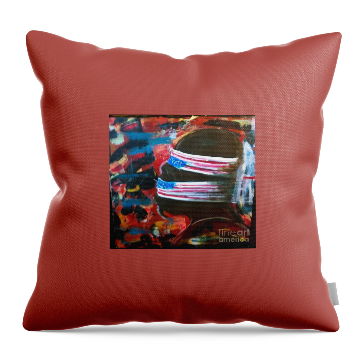 Bush Throw Pillow featuring the painting No Liberty bushed out series by Tyrone Hart