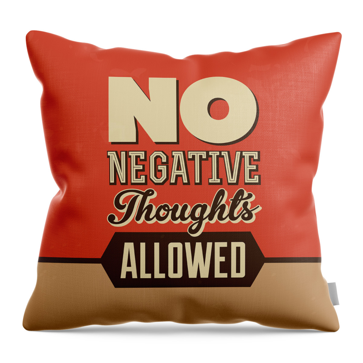  Throw Pillow featuring the digital art No Negative Thoughts Allowed by Naxart Studio