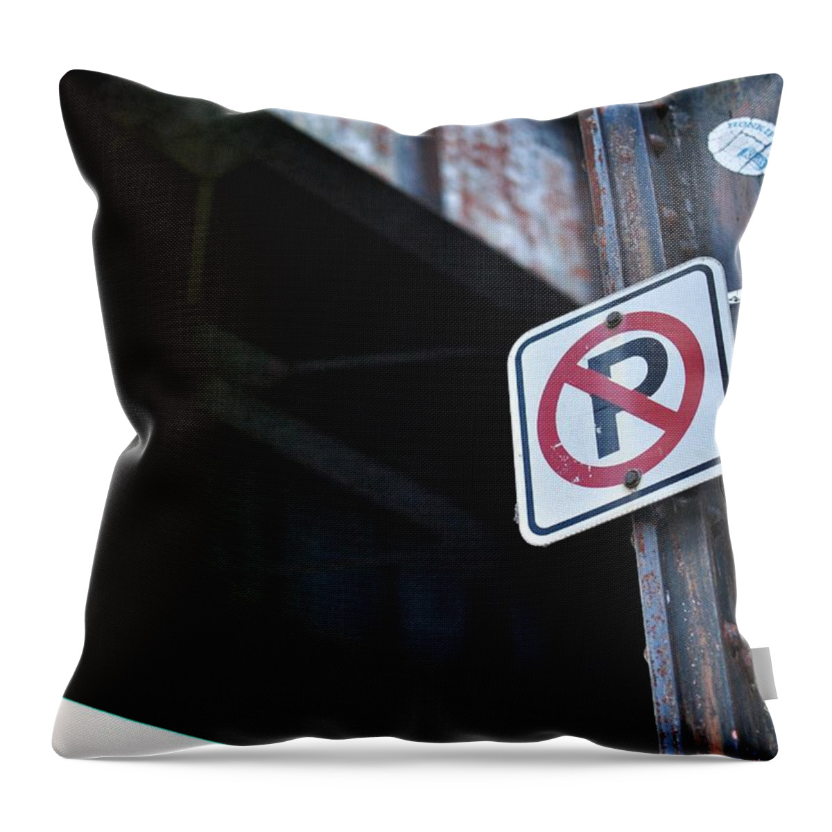 Richmond Throw Pillow featuring the photograph No Parking by Doug Ash