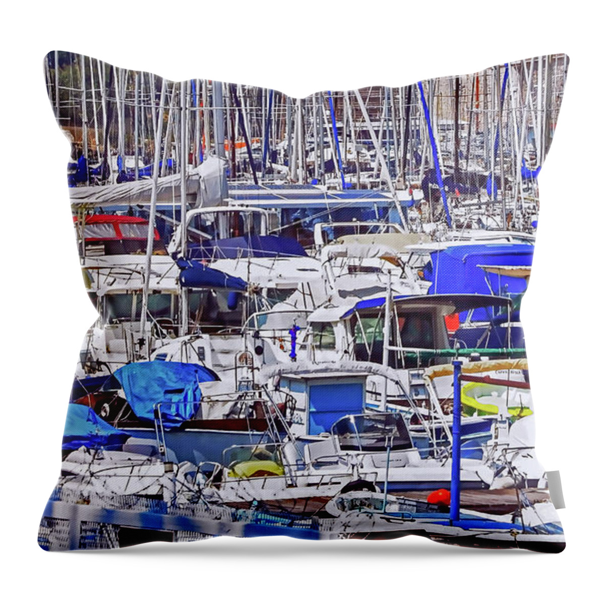 Port Throw Pillow featuring the photograph No Vacancy by Keith Armstrong