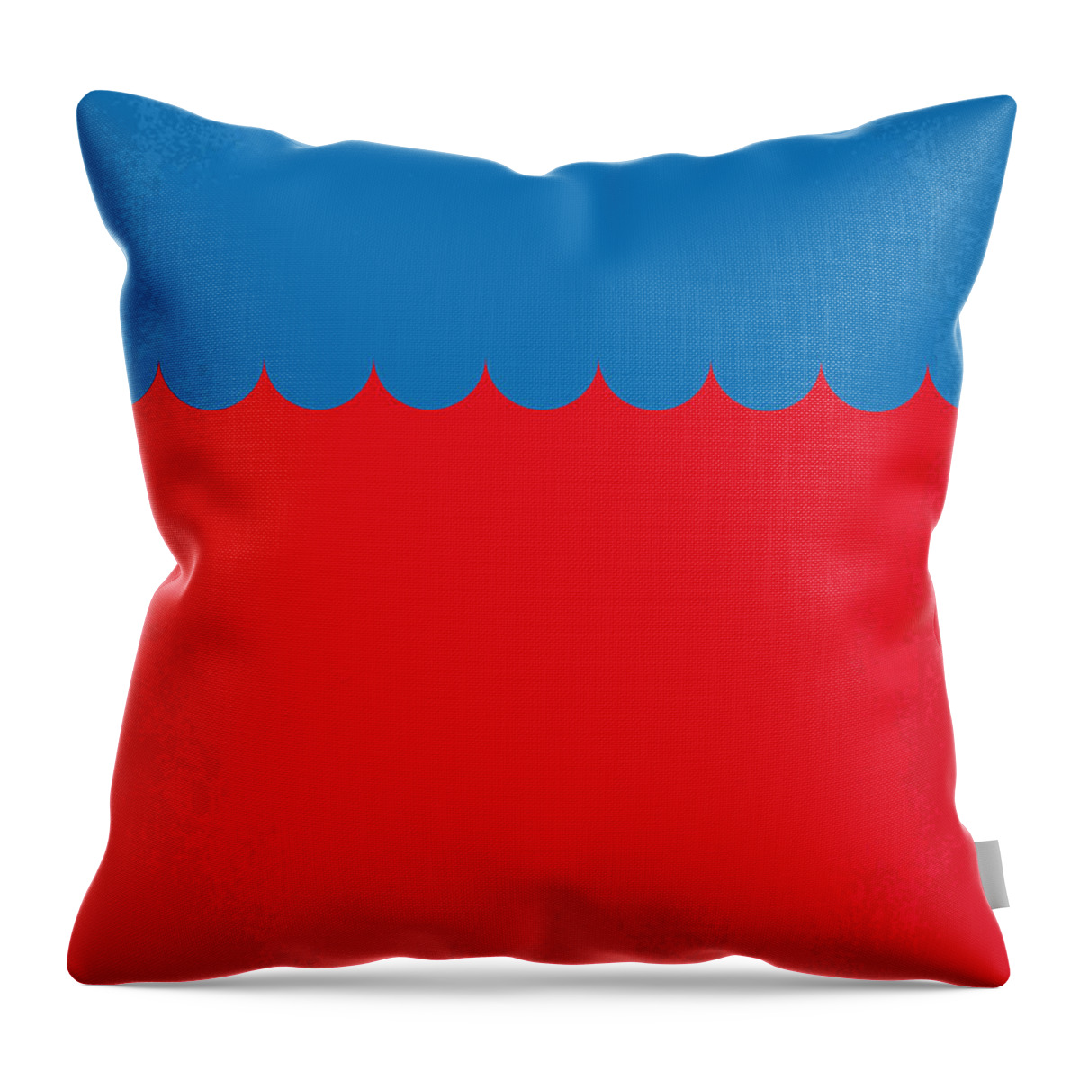 Jaws Throw Pillow featuring the digital art No046 My jaws minimal movie poster by Chungkong Art