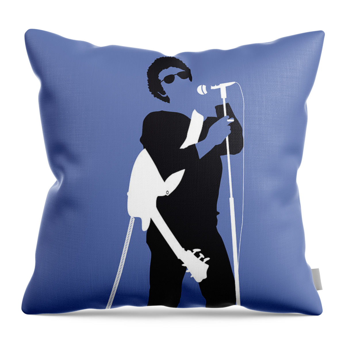Lou Throw Pillow featuring the digital art No068 MY LOU REED Minimal Music poster by Chungkong Art