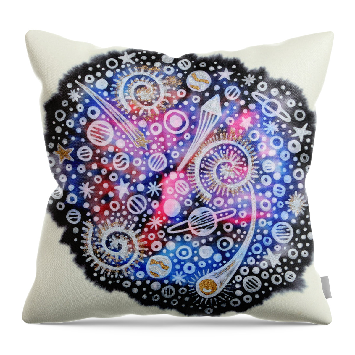 Space Cosmos Universe Galaxy Nebula Planets Comets Asteroids Ufos Shooting Stars Spirals Swirls Meteors Throw Pillow featuring the photograph No.33 by Daniel Icaza