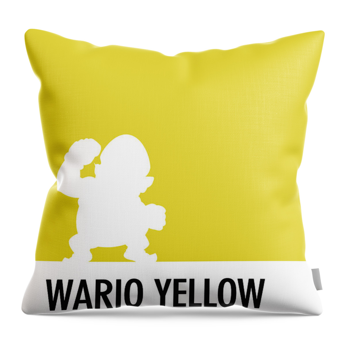 Mario Throw Pillow featuring the digital art No43 My Minimal Color Code poster Wario by Chungkong Art