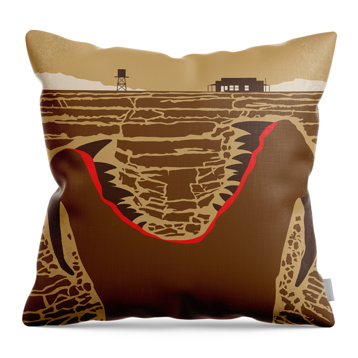 Tremors Throw Pillow featuring the digital art No688 My Tremors minimal movie poster by Chungkong Art