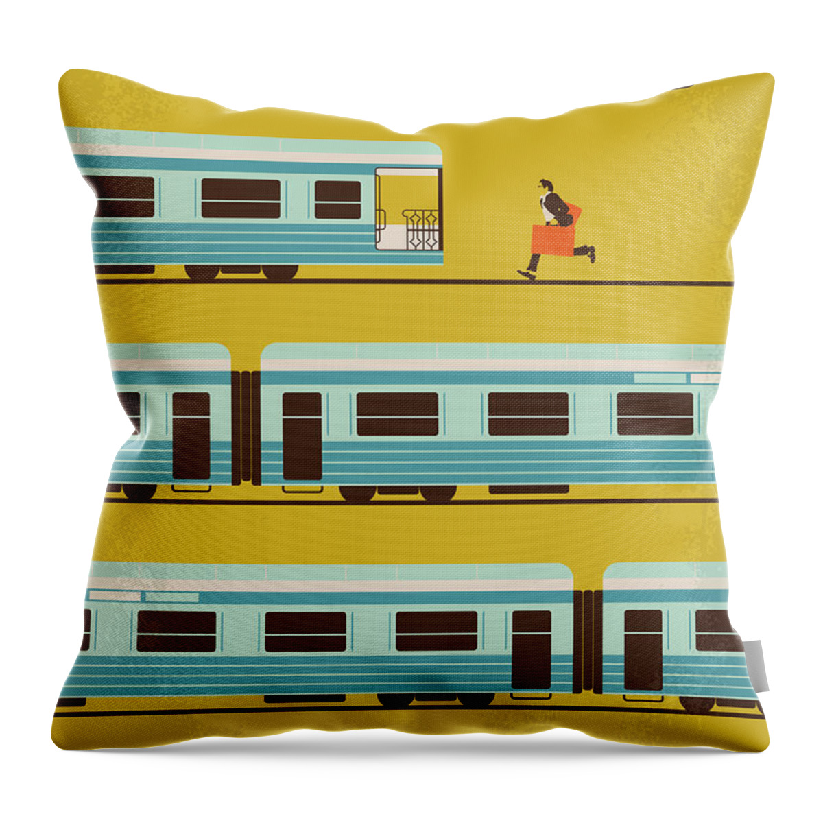 The Darjeeling Limited Throw Pillow featuring the digital art No800 My The Darjeeling Limited minimal movie poster by Chungkong Art