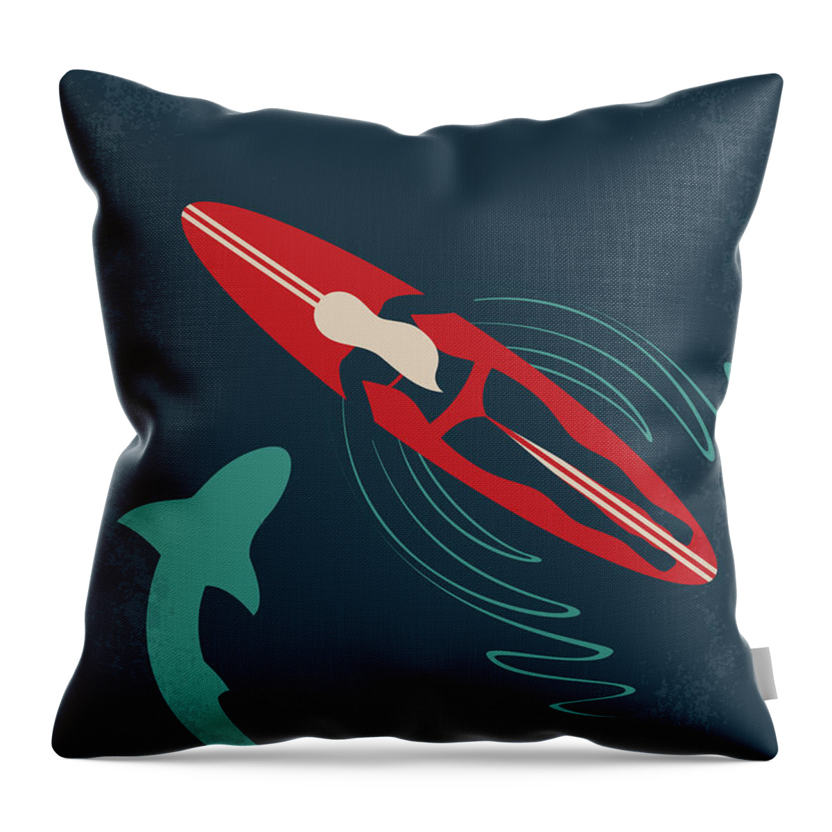 The Shallows Throw Pillow featuring the digital art No836 My The Shallows minimal movie poster by Chungkong Art