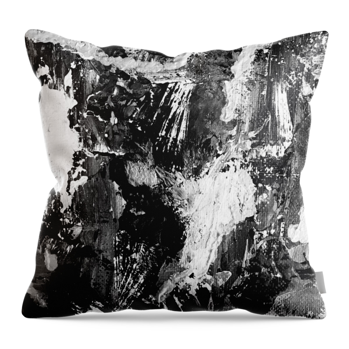 Abstract Throw Pillow featuring the painting Noir by Laura Jaffe