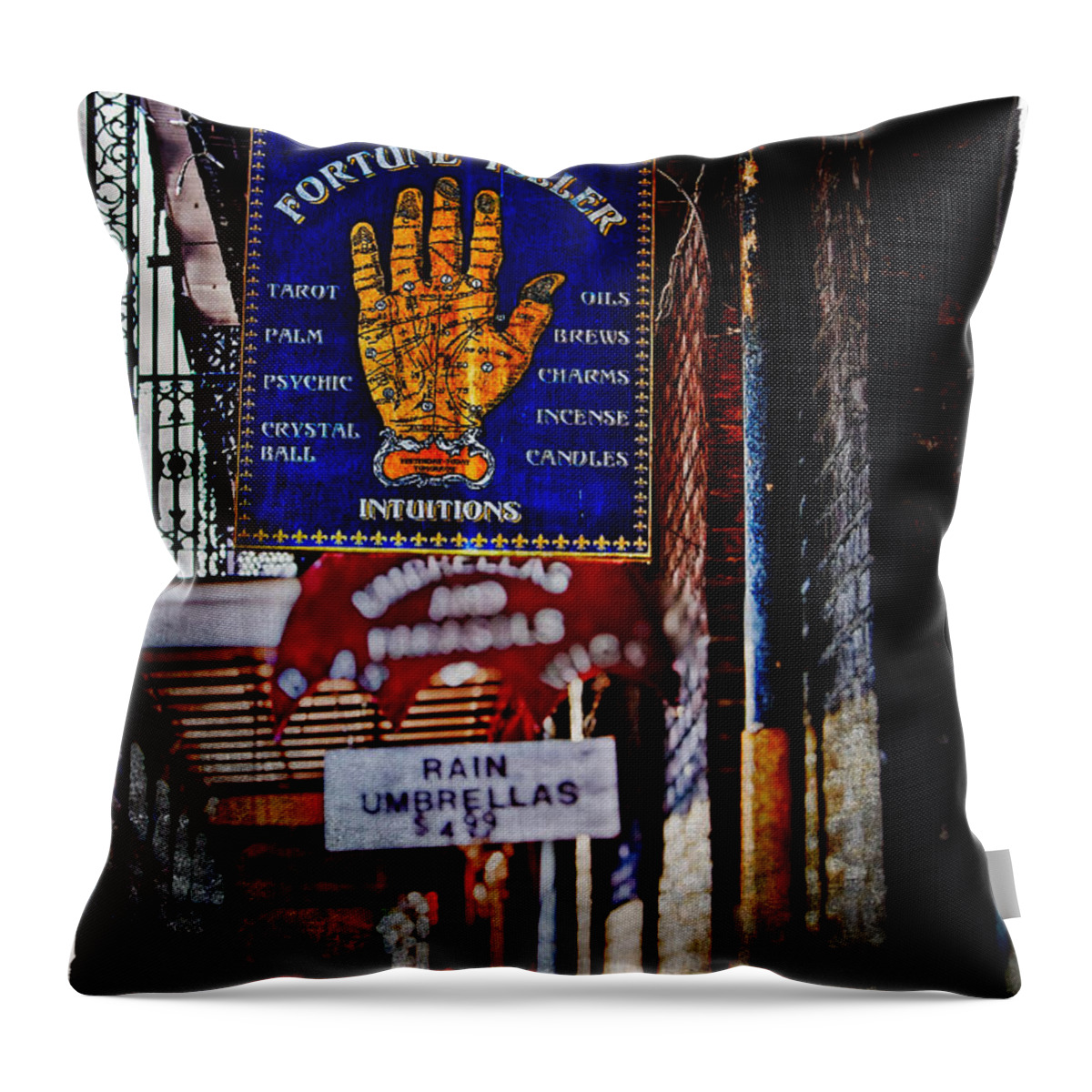 New Orleans Throw Pillow featuring the photograph NOLA Fortune Teller by Jarrod Erbe