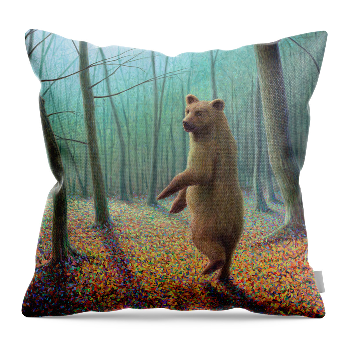 Bear Throw Pillow featuring the painting Non-Conformist by James W Johnson