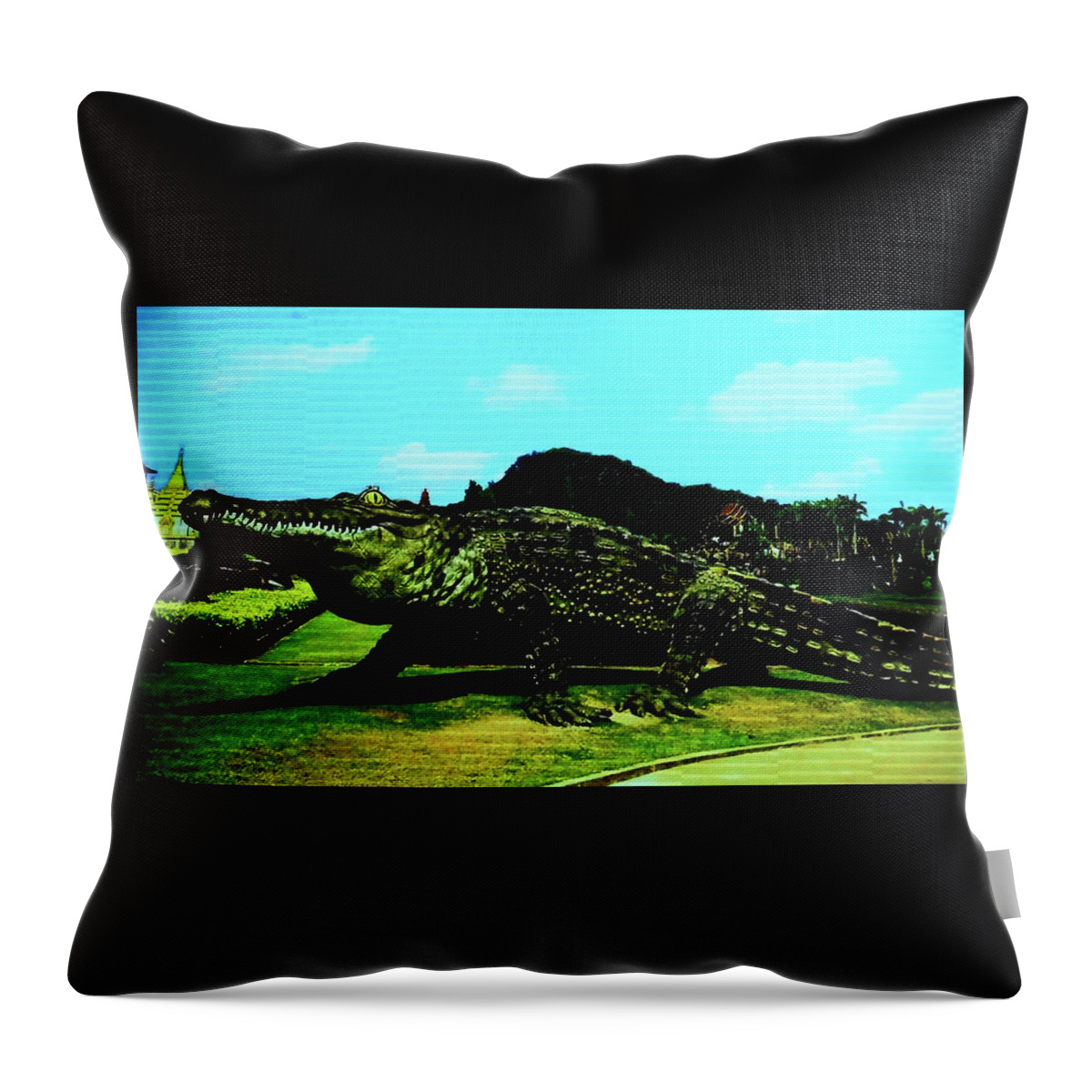 Laem Chabang Throw Pillow featuring the photograph Nong Nooch Gardens 34 by Ron Kandt