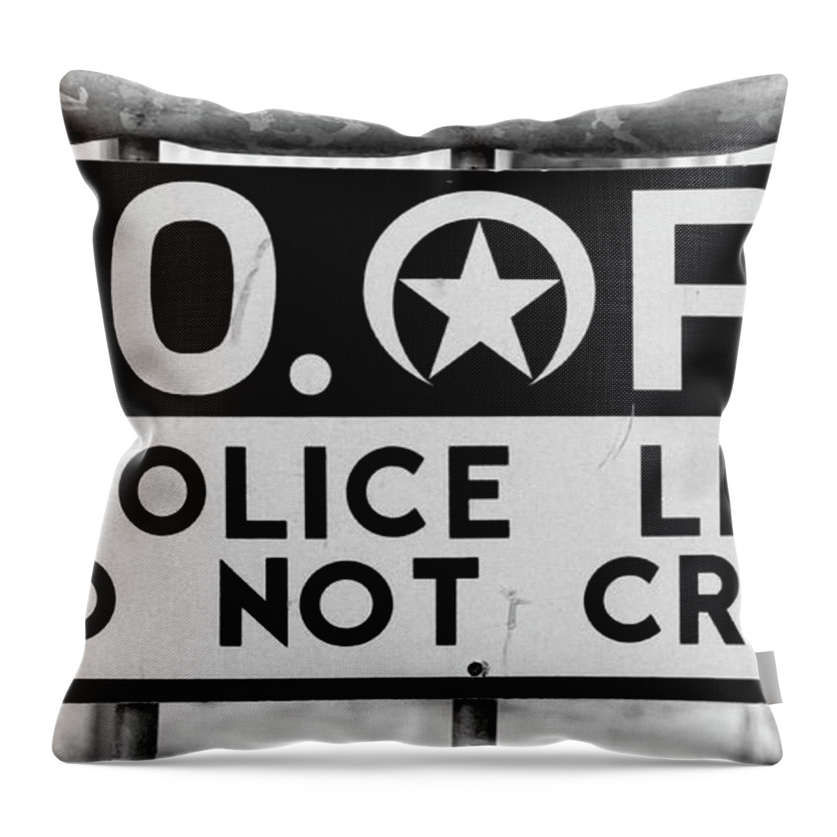 Nola Throw Pillow featuring the photograph NOPD Police Barrier by Kathleen K Parker
