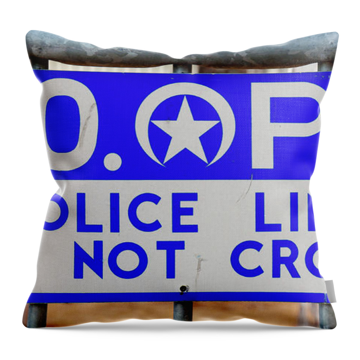 Nola Throw Pillow featuring the photograph NOPD Police Line by Kathleen K Parker