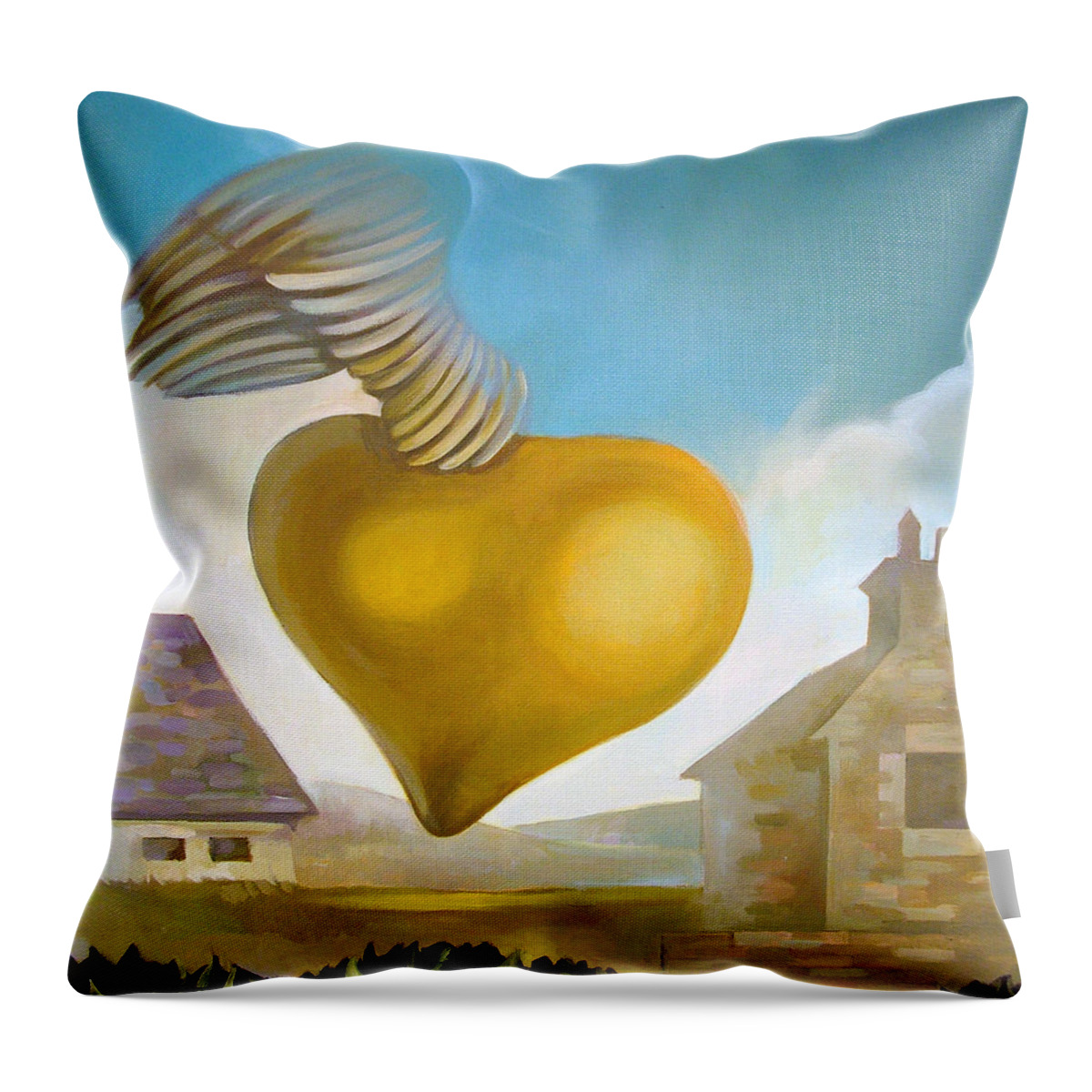Wings Throw Pillow featuring the painting Norman Heart by Filip Mihail
