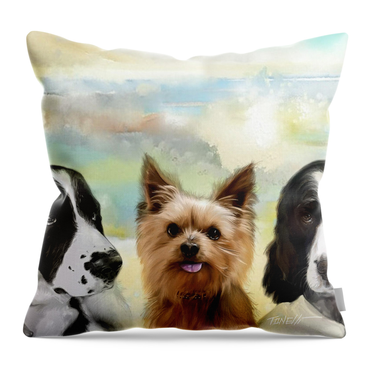 Springers Throw Pillow featuring the painting Normans Boys... by Mark Tonelli