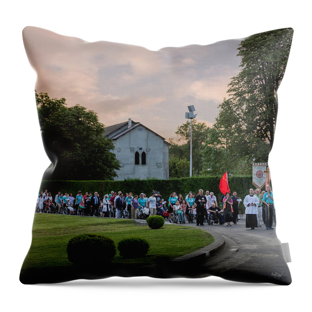 Basilica Throw Pillow featuring the photograph North American Volunteers Procession by Everet Regal
