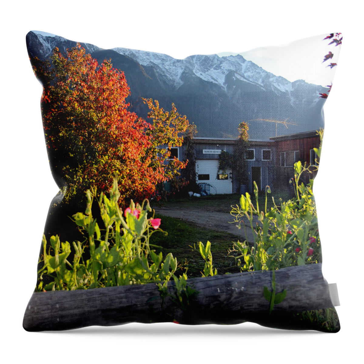 North Arm Farm Throw Pillow featuring the photograph North Arm Farm in autumn by Pierre Leclerc Photography
