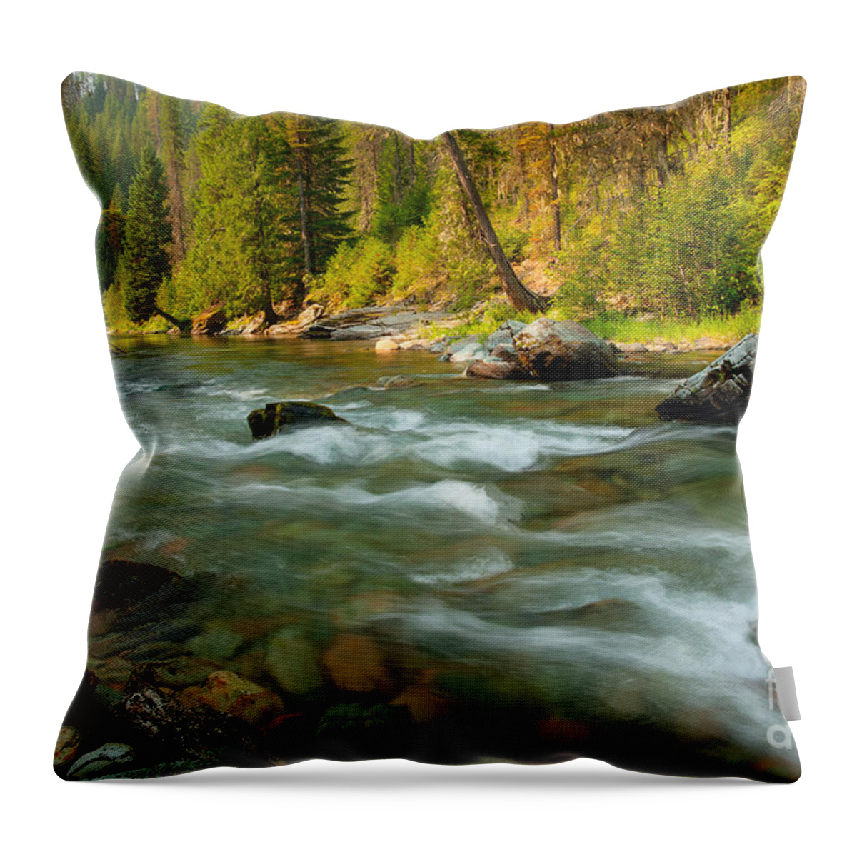 River Throw Pillow featuring the photograph North Fork of the St. Joe by Idaho Scenic Images Linda Lantzy