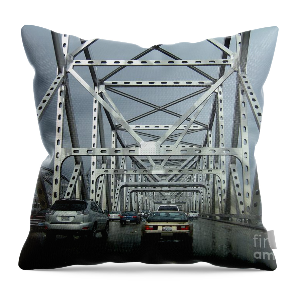 Bridge Throw Pillow featuring the photograph Northbound Carquinez Bridge by James B Toy