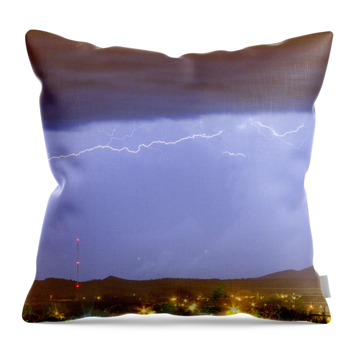 287 Throw Pillow featuring the photograph Northern Colorado Rocky Mountain Front Range Lightning Storm by James BO Insogna