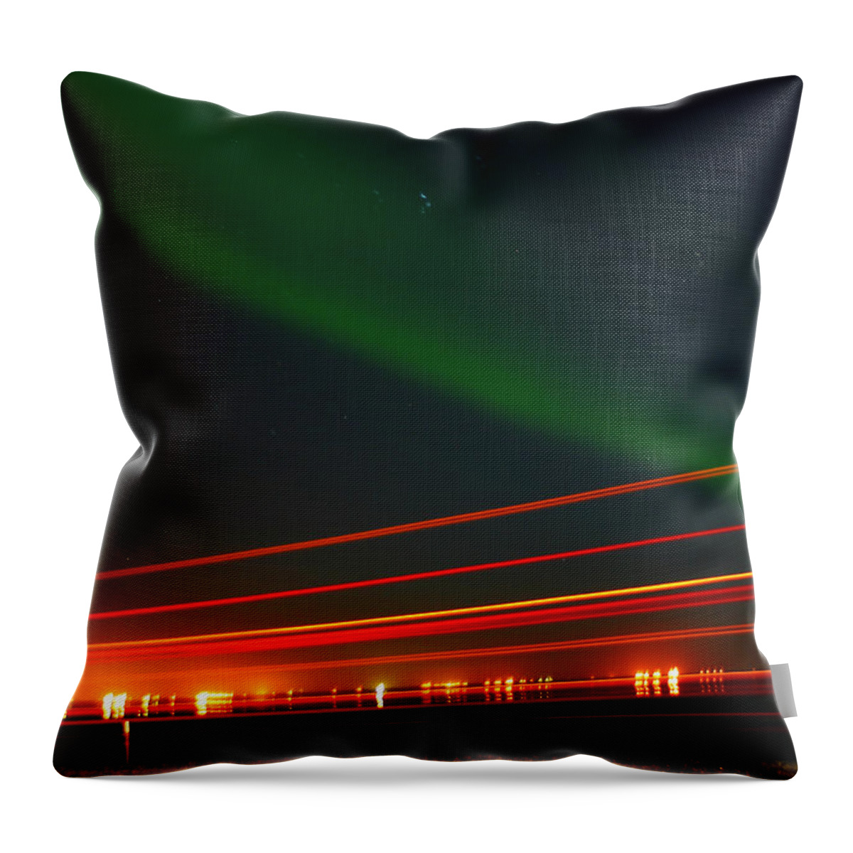 Northern Lights Throw Pillow featuring the photograph Northern Lights by Anthony Jones