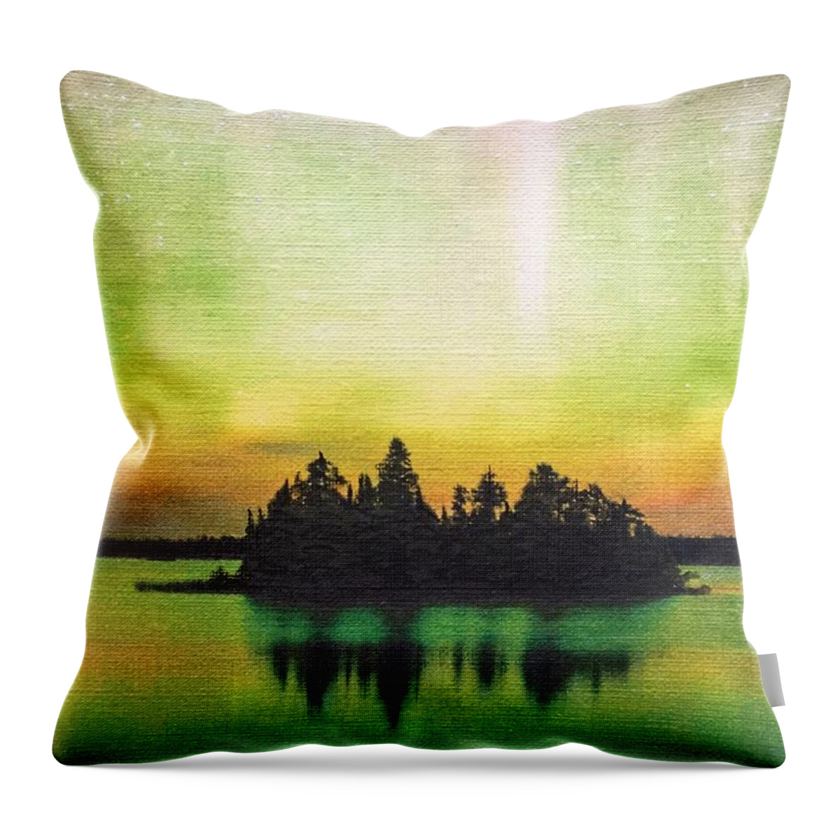 Northern Lights Throw Pillow featuring the painting Perfect Summer Eve by Cara Frafjord