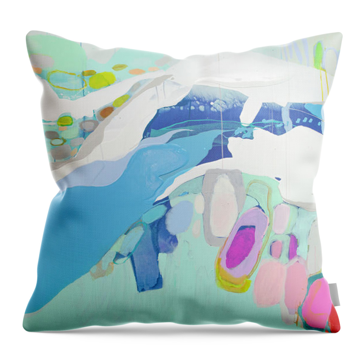 Abstract Throw Pillow featuring the painting Not Myself by Claire Desjardins