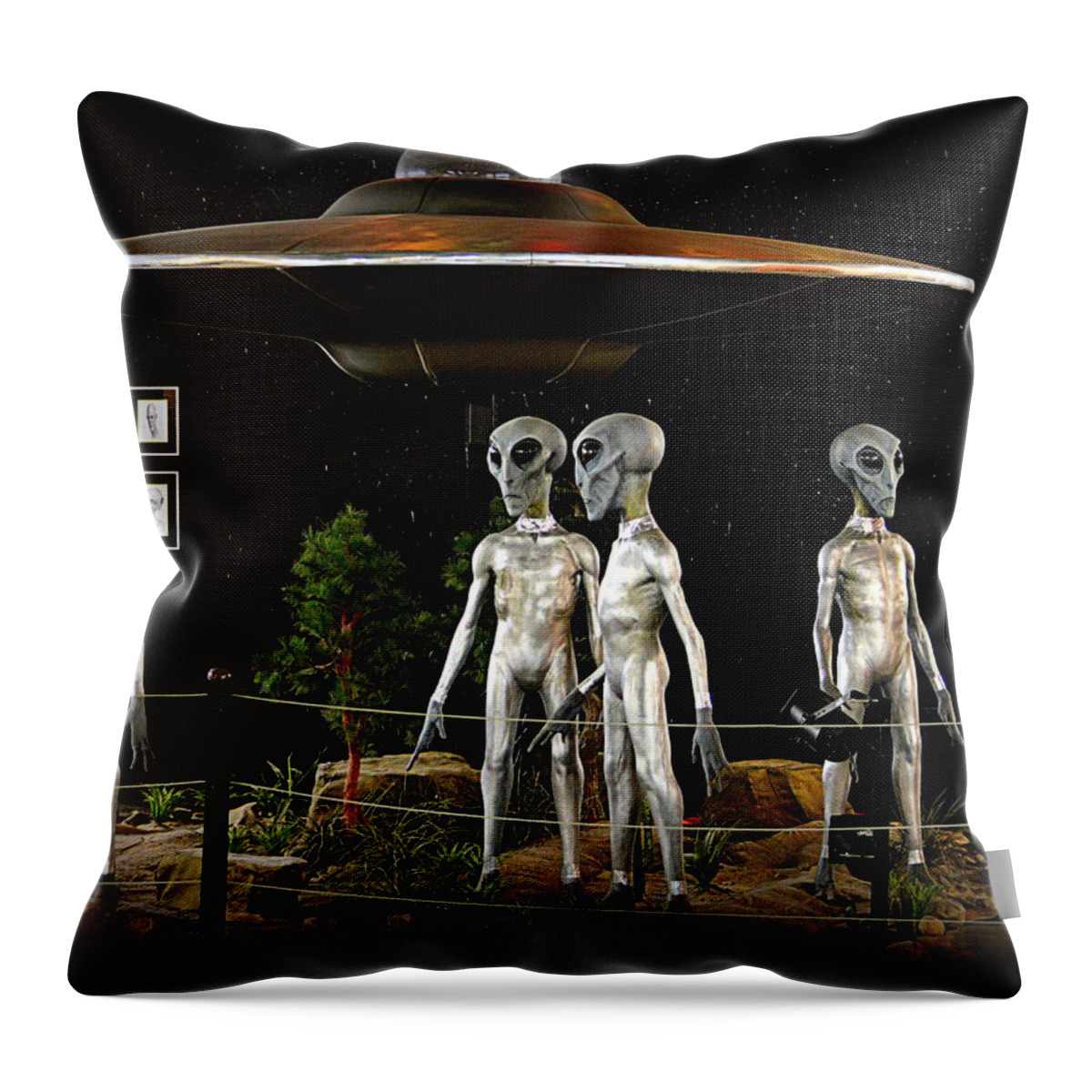 Statues Throw Pillow featuring the photograph Not of this Earth by AJ Schibig