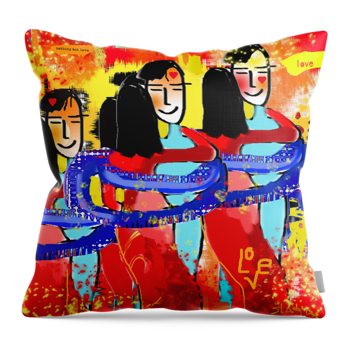 Love Throw Pillow featuring the digital art Nothing but love by Sladjana Lazarevic
