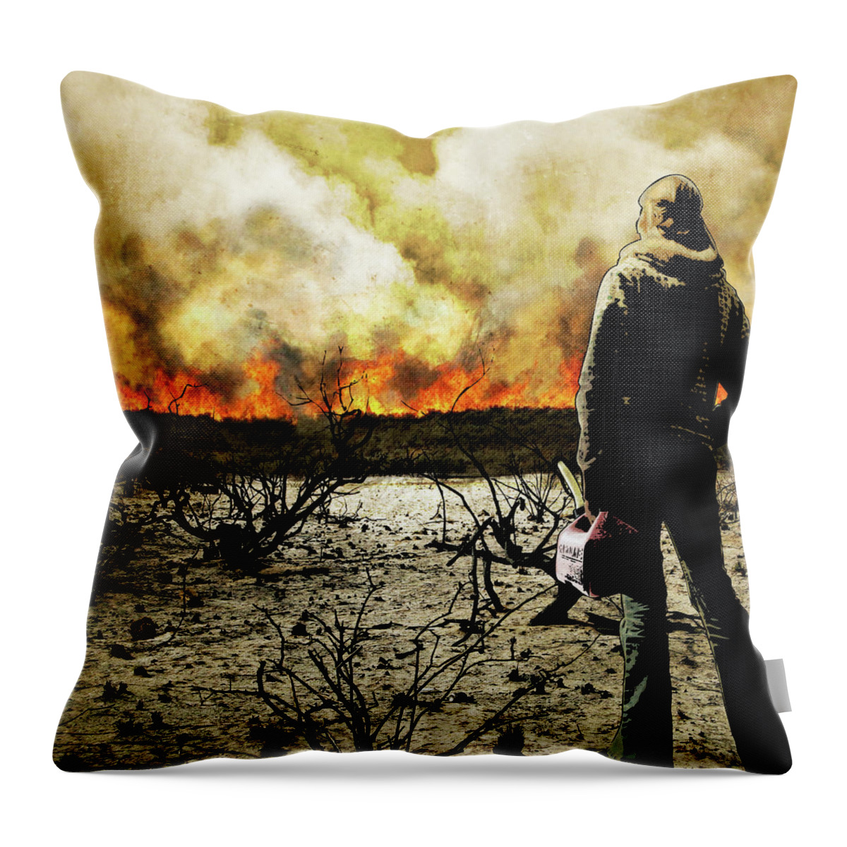 Burning Throw Pillow featuring the digital art Nothing Left To Burn by Jason Casteel