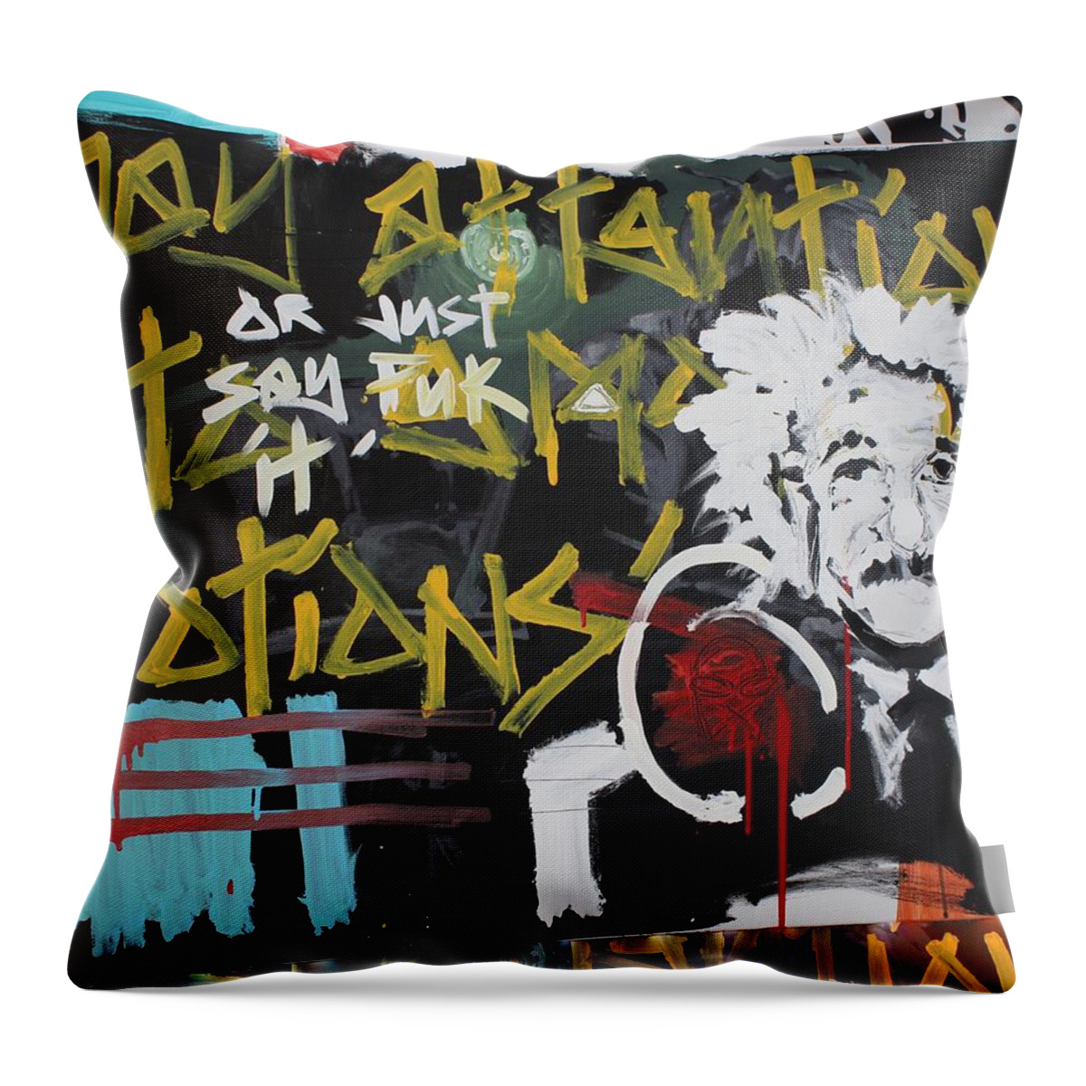 Abstract Throw Pillow featuring the painting Notions by Aort Reed