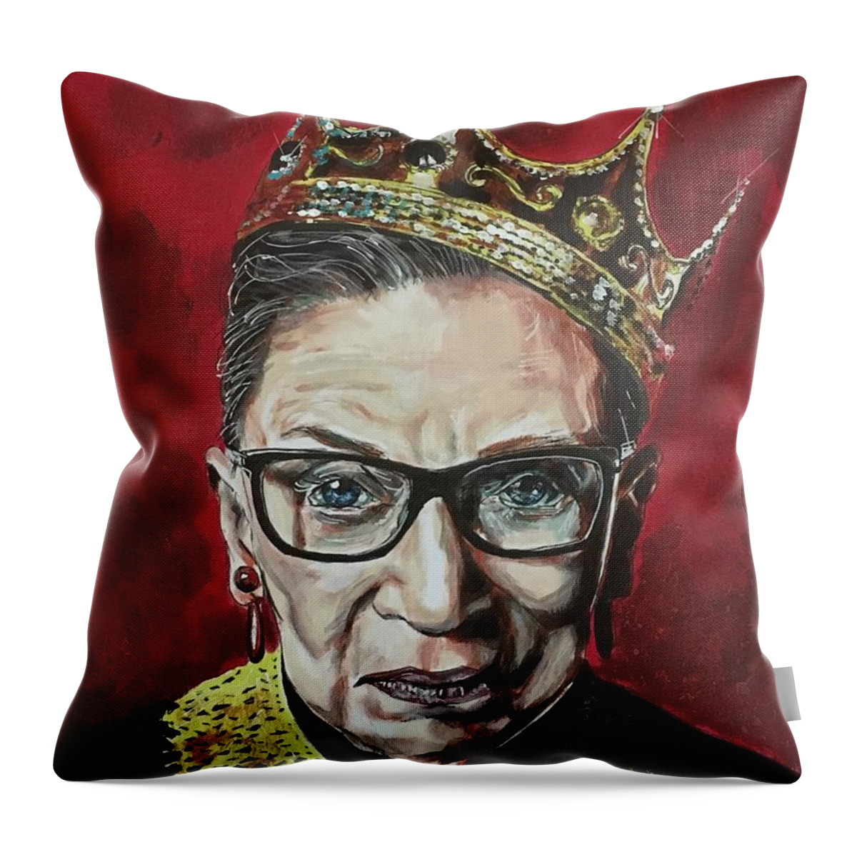 Ruth Bader Ginsburg Throw Pillow featuring the painting Notorious RBG by Joel Tesch