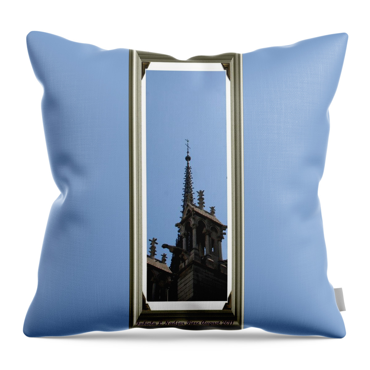 Notre Dame Throw Pillow featuring the photograph Notre Dame Arch #4 by Fabiola L Nadjar Fiore