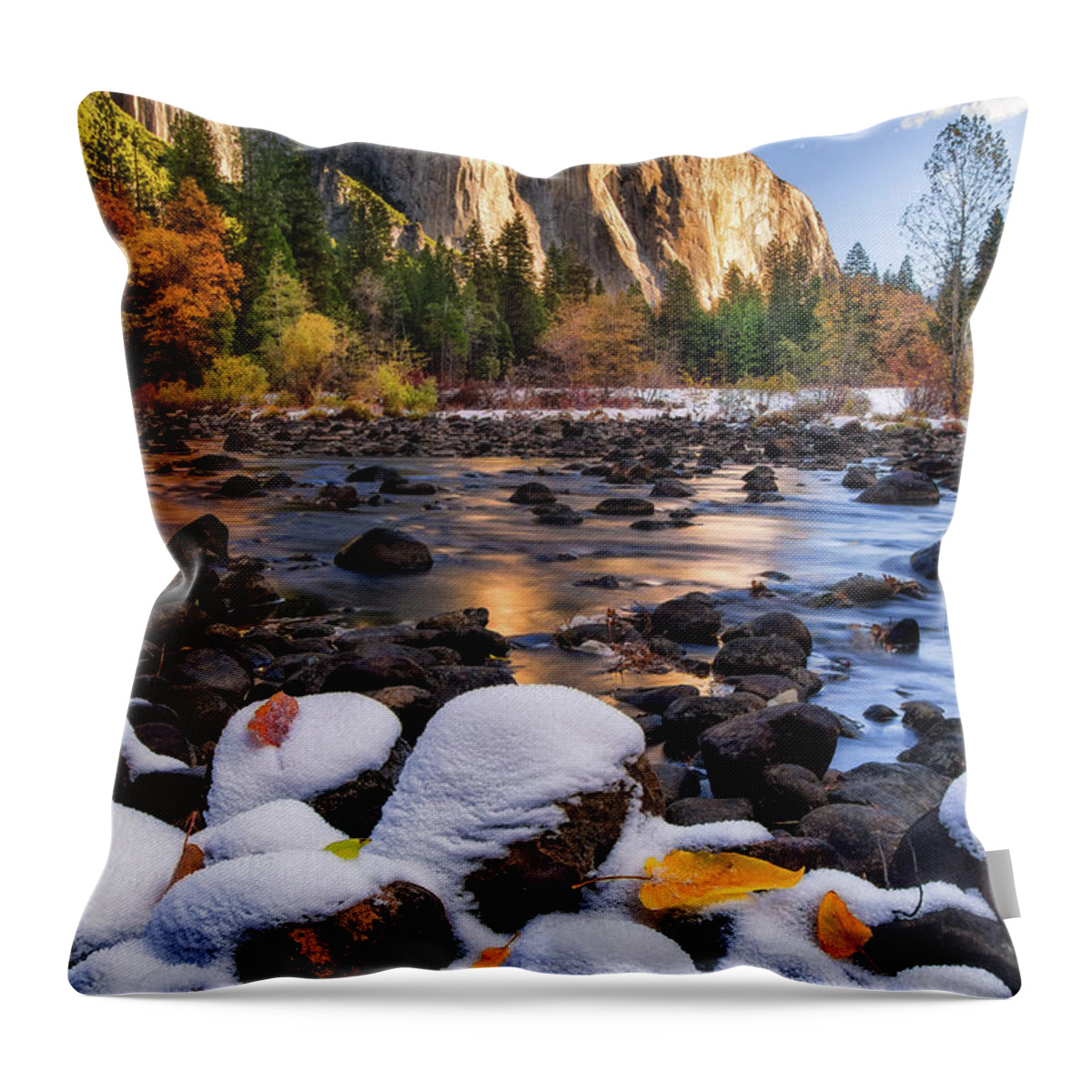 Yosemite Throw Pillow featuring the photograph November Morning by Anthony Michael Bonafede