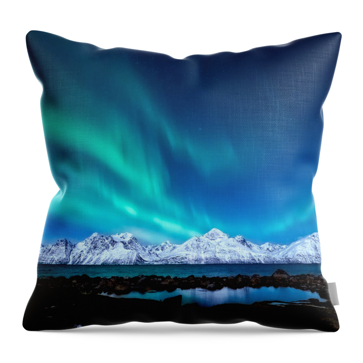 November Throw Pillow featuring the photograph November night by Tor-Ivar Naess