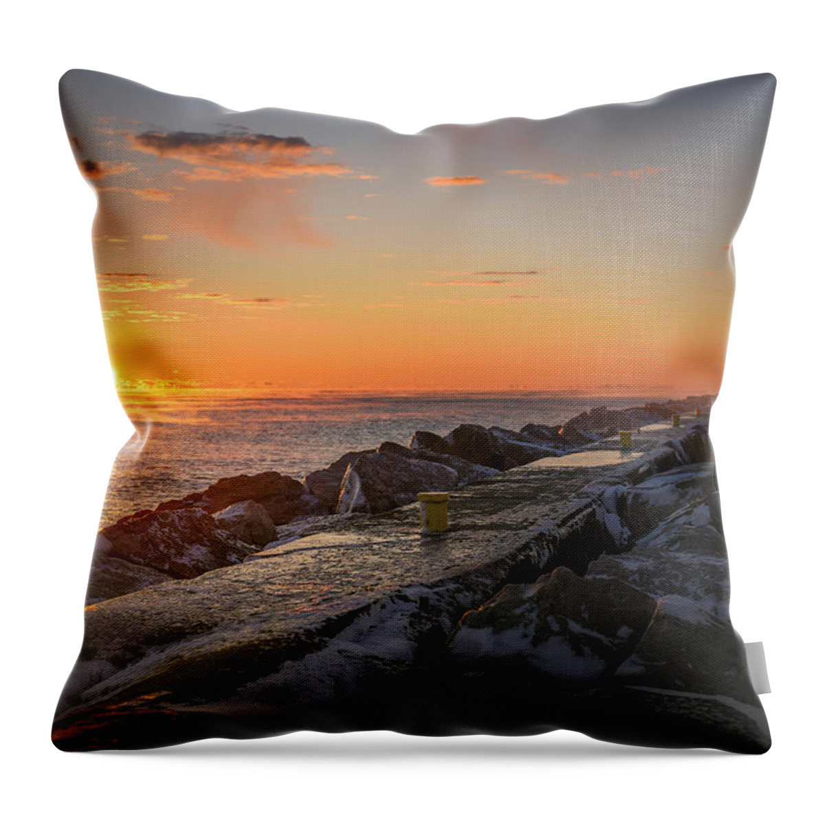 Sunrise Throw Pillow featuring the photograph November Sunrise III 11222015 by James Meyer