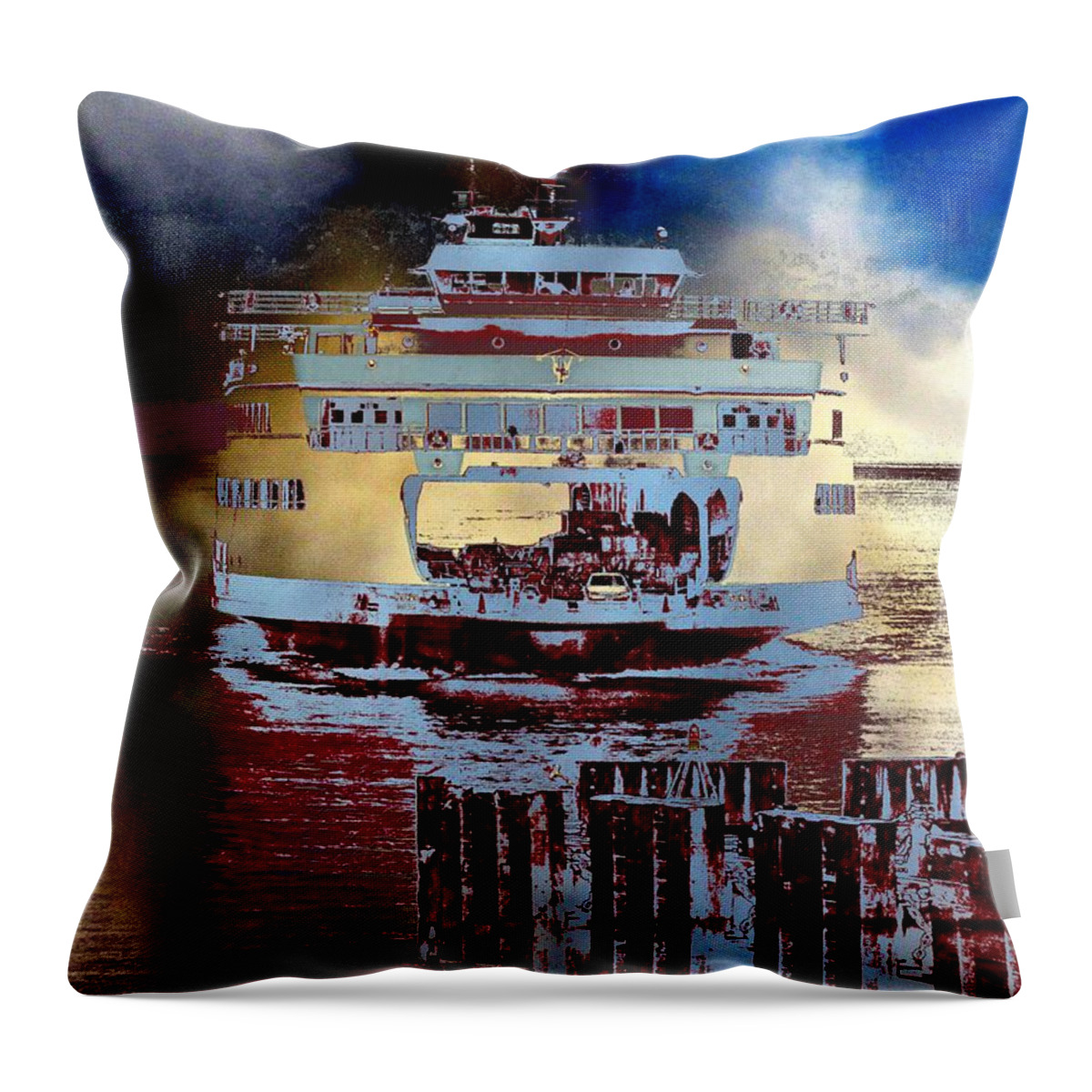 Seattle Throw Pillow featuring the photograph Now Arriving by Tim Allen