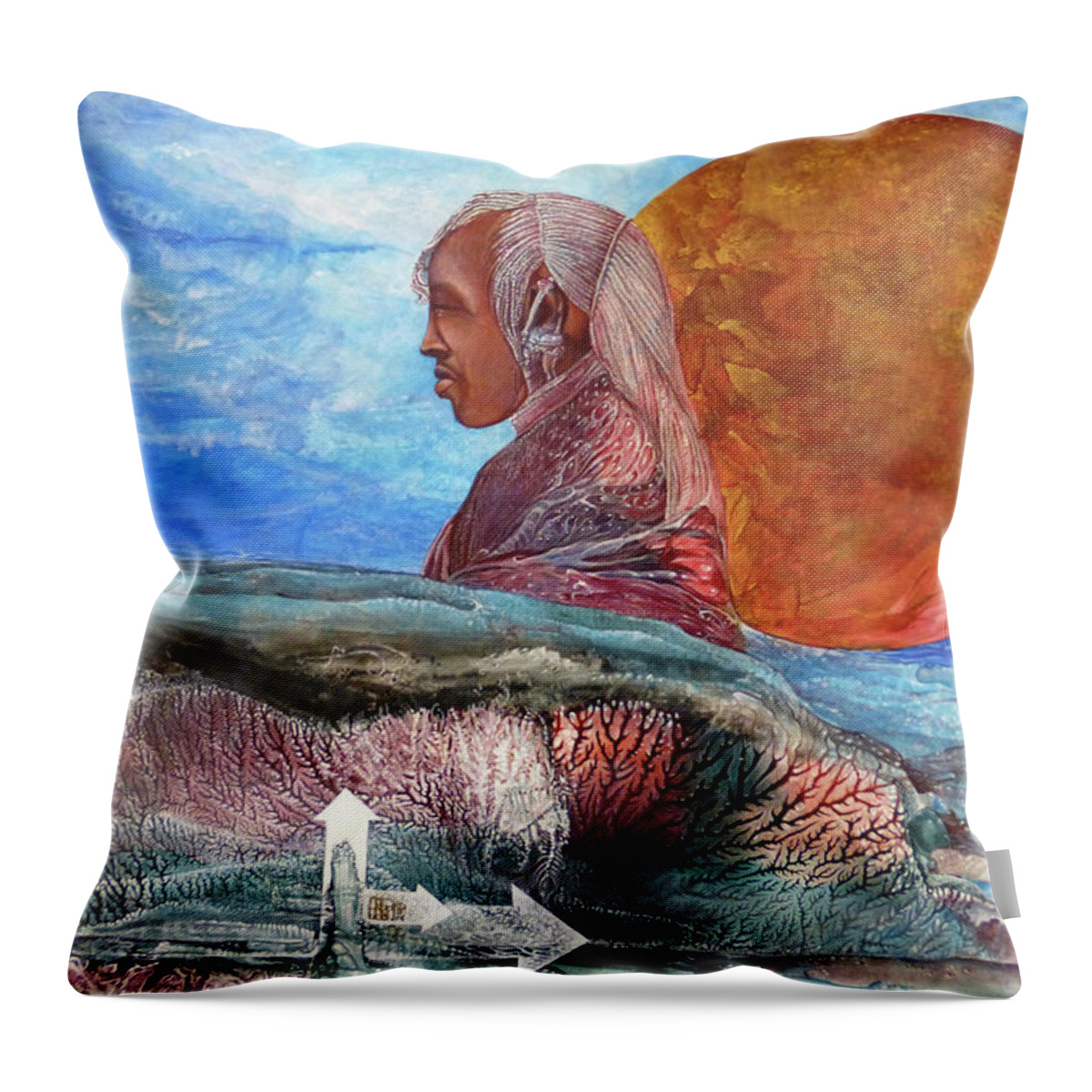 Painting Throw Pillow featuring the painting Nubian Dream by Otto Rapp