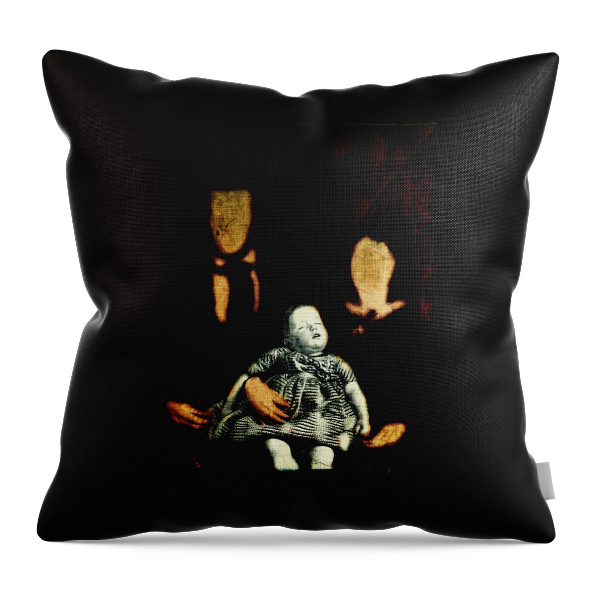 Post Mortem Child Throw Pillow featuring the digital art Nuclear Family by Delight Worthyn