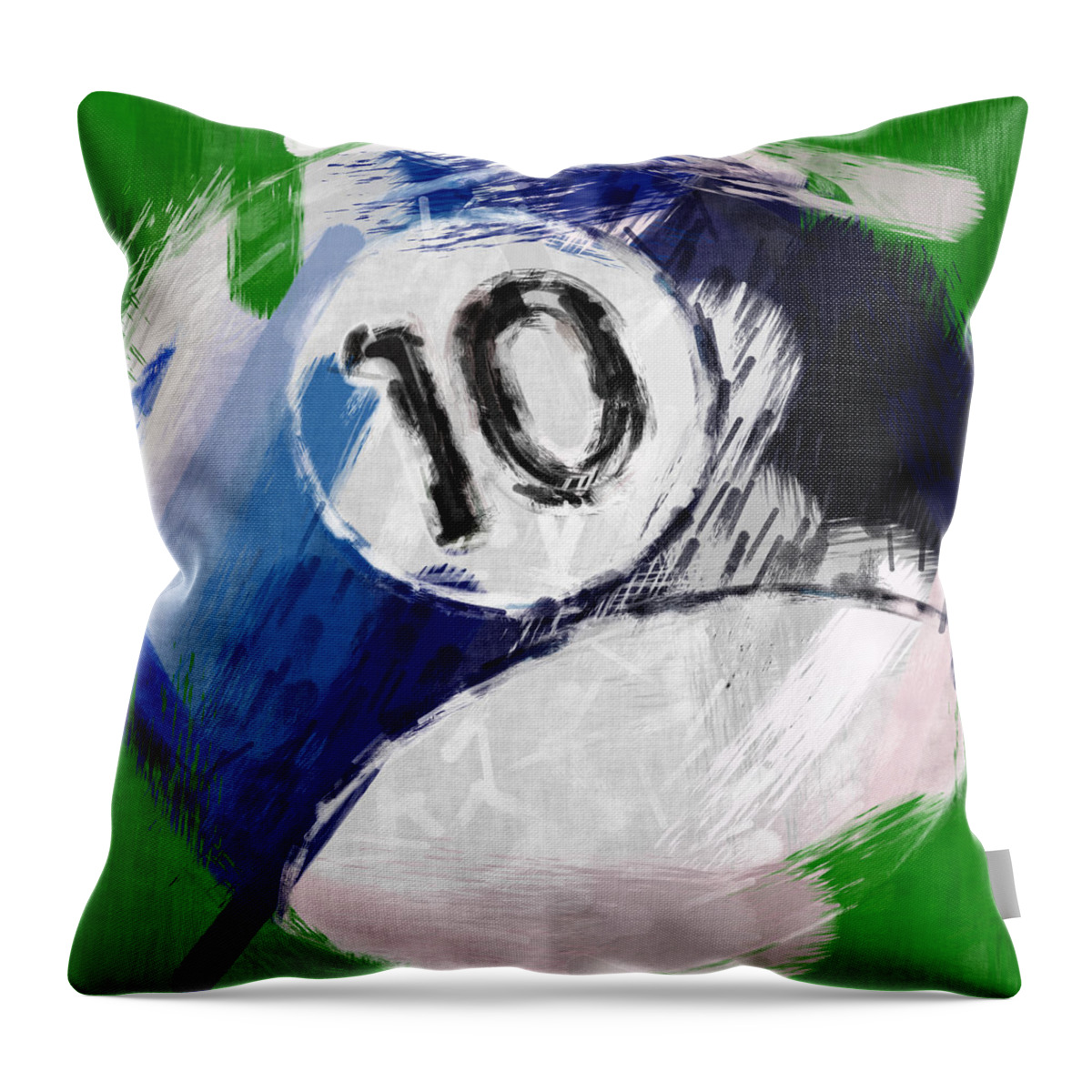 Ten Throw Pillow featuring the photograph Number Ten Billiards Ball Abstract by David G Paul