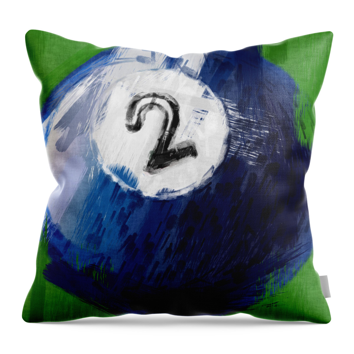 Two Throw Pillow featuring the photograph Number Two Billiards Ball Abstract by David G Paul