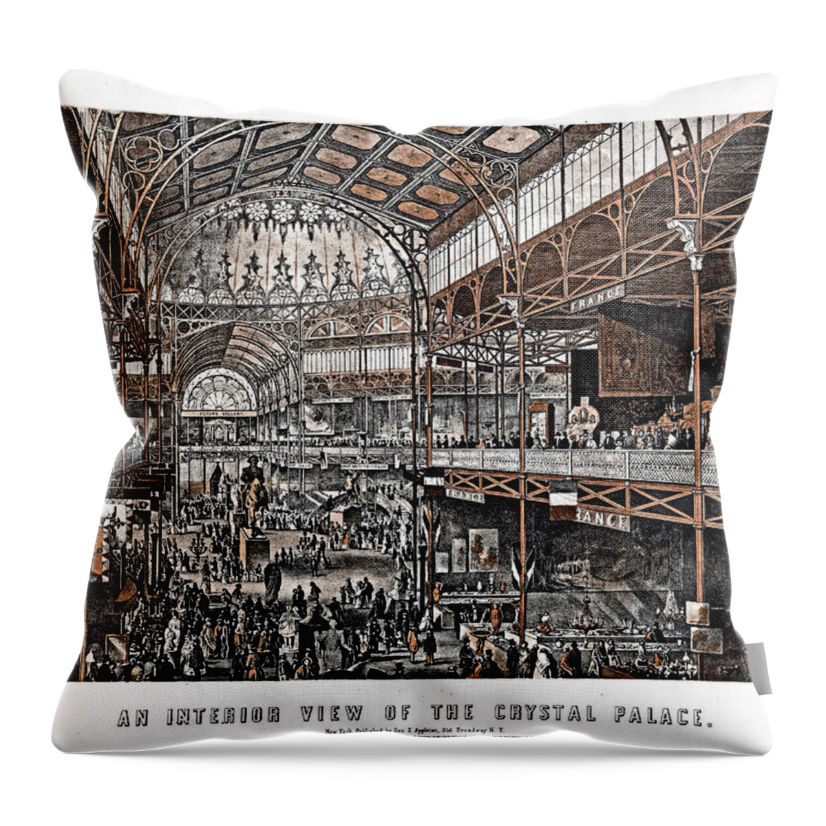 New York Crystal Palace Throw Pillow featuring the photograph NY Crystal Palace          by S Paul Sahm