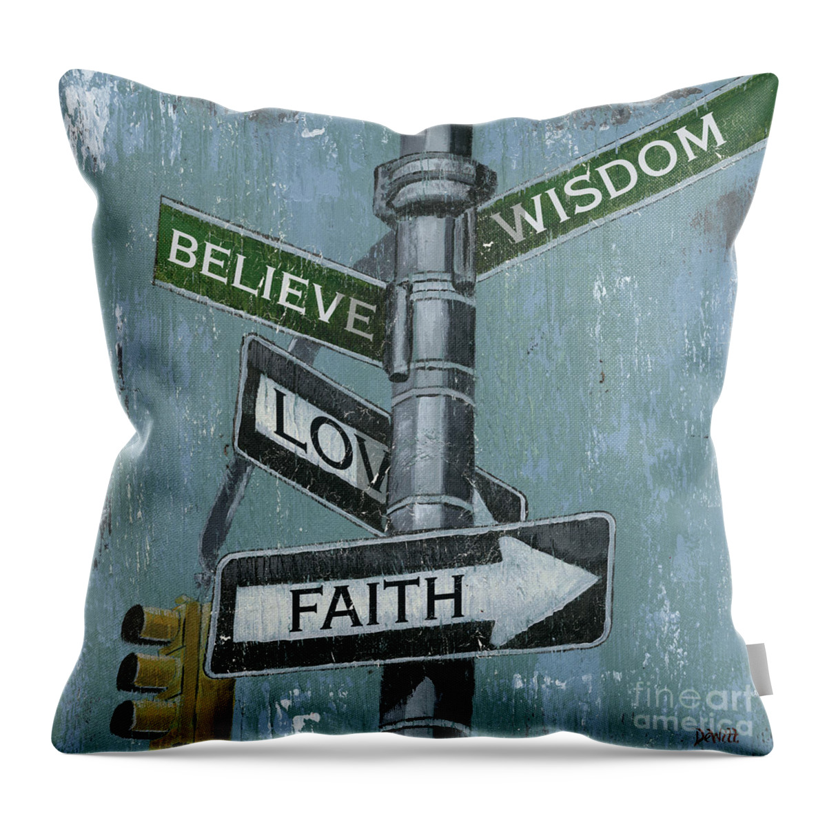 #faatoppicks Throw Pillow featuring the painting NYC Inspiration 2 by Debbie DeWitt