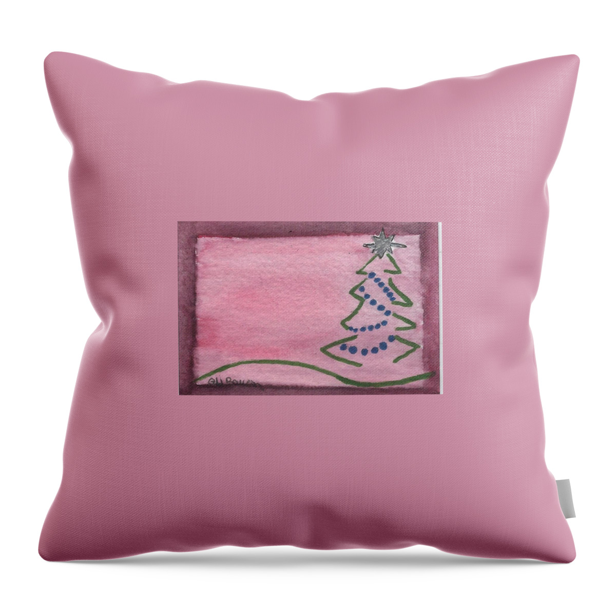 Christmas Throw Pillow featuring the painting O Christmas Tree by Ali Baucom