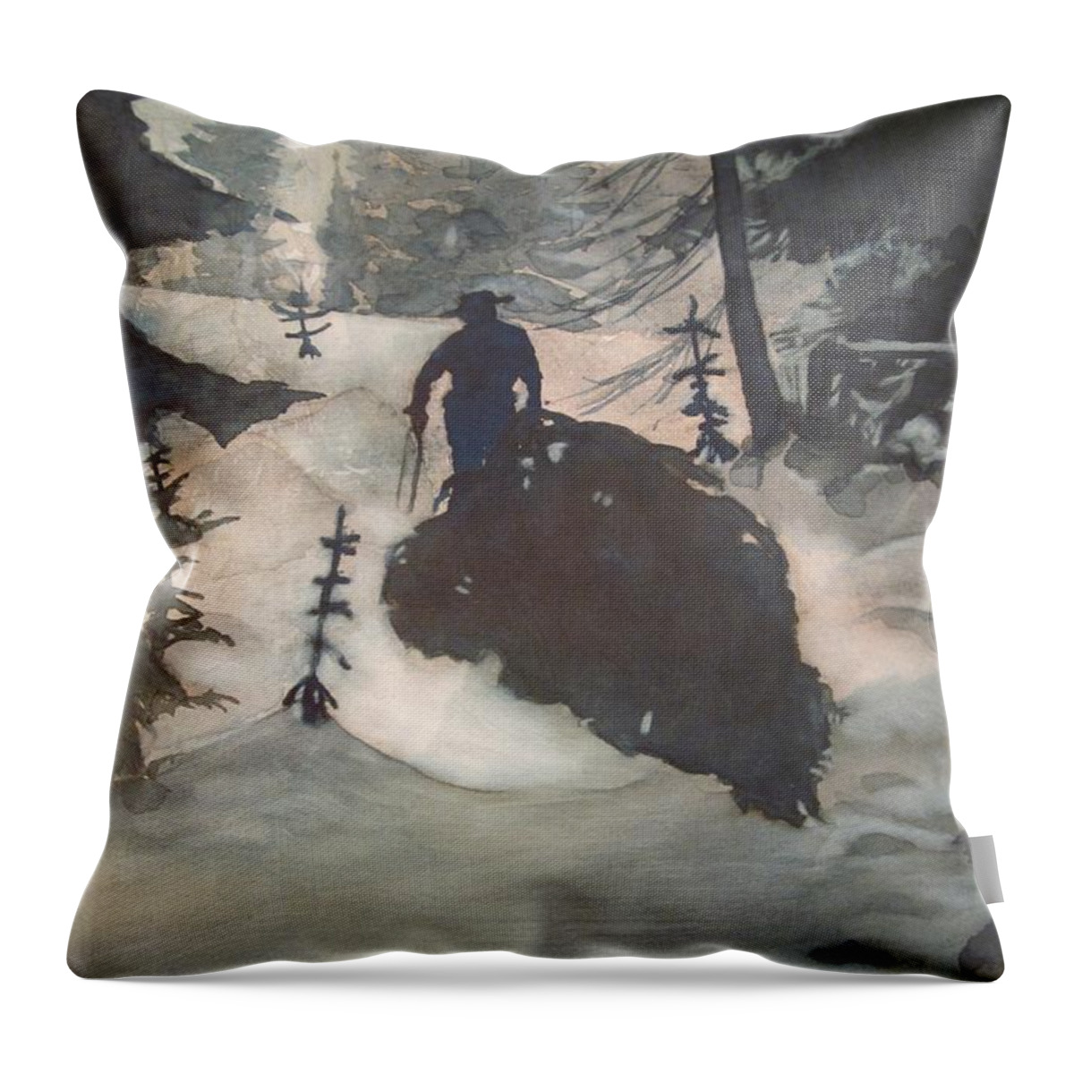 Christmas Throw Pillow featuring the painting O Tannenbaum by Elizabeth Carr