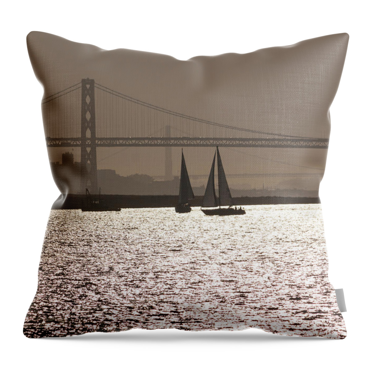 Photograph Throw Pillow featuring the photograph Oakland Bay Bridge III by Suzanne Gaff