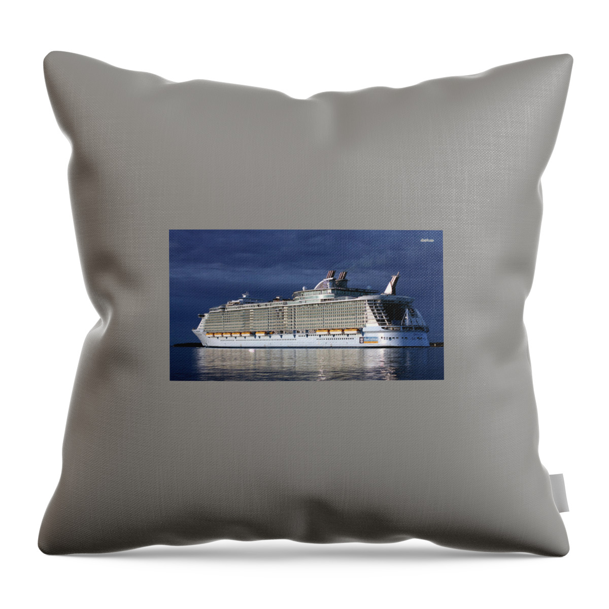 Oasis Of The Seas Throw Pillow featuring the photograph Oasis Of The Seas by Jackie Russo