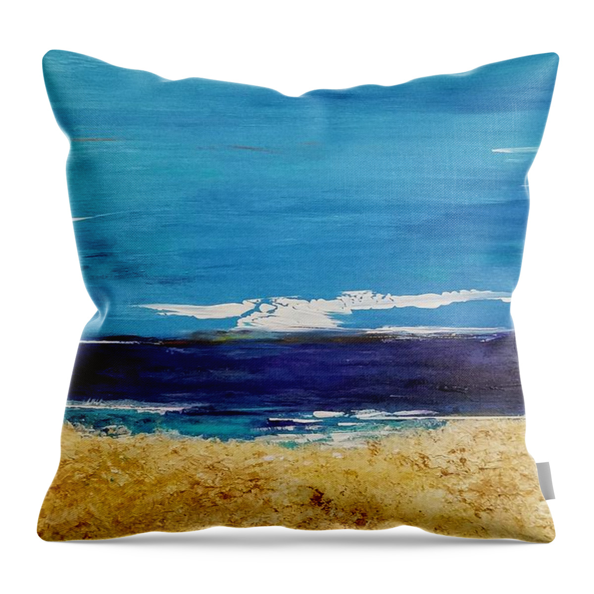 Ocean Throw Pillow featuring the painting Ocean 1 by Diana Bursztein